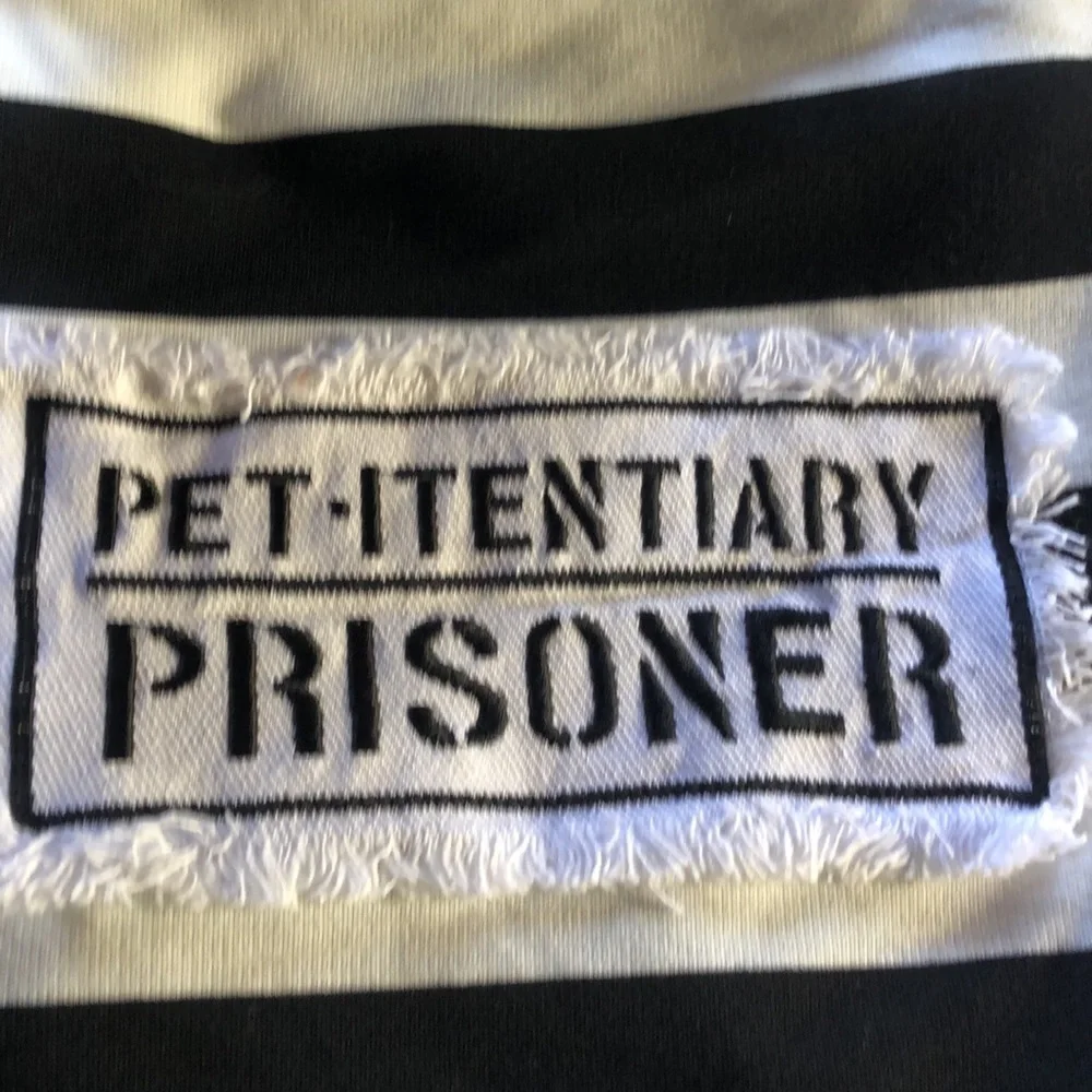 NWT Halloween prisoner dog costume L